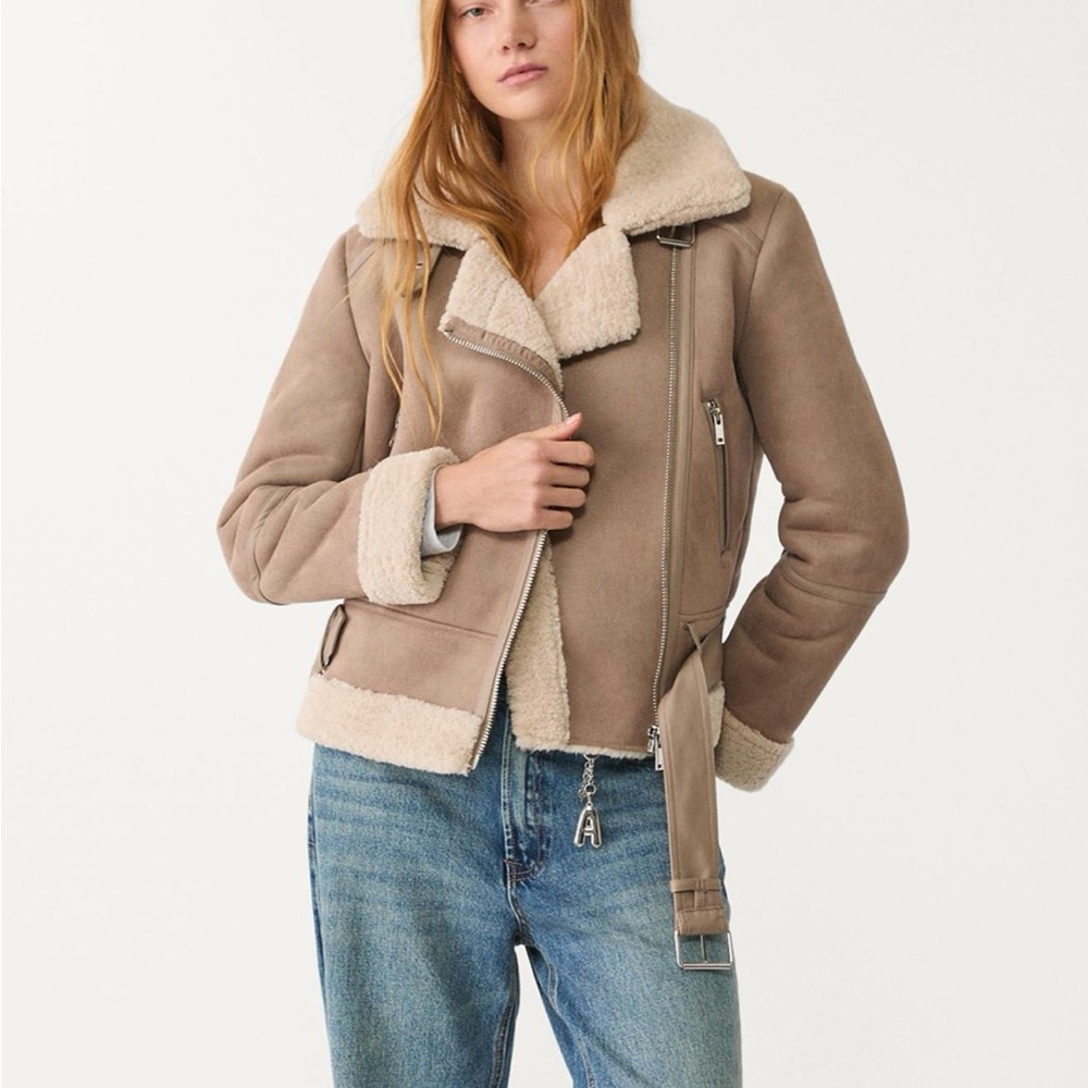 Women's Tan Shearling Jacket